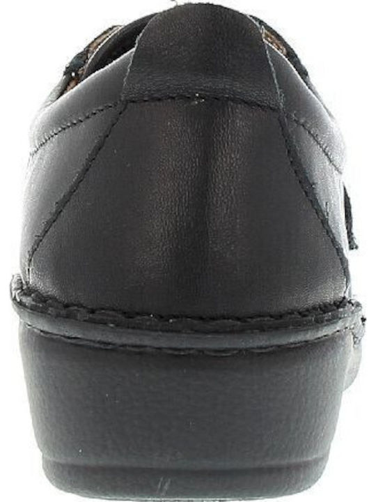 Leather Women's Moccasins in Black Color