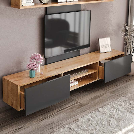Σύνθετο Σαλονιού Giacomo Sapphire Oak - Ανθρακί Μ180xΒ40xΥ45εκ.