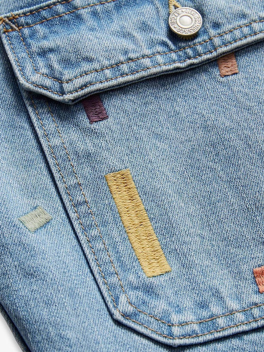 Trucker Denim Geacă Albastră
