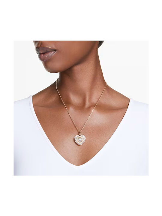 Swarovski Hyperbola Halskette mit Design Herz Vergoldet mit Zirkon
