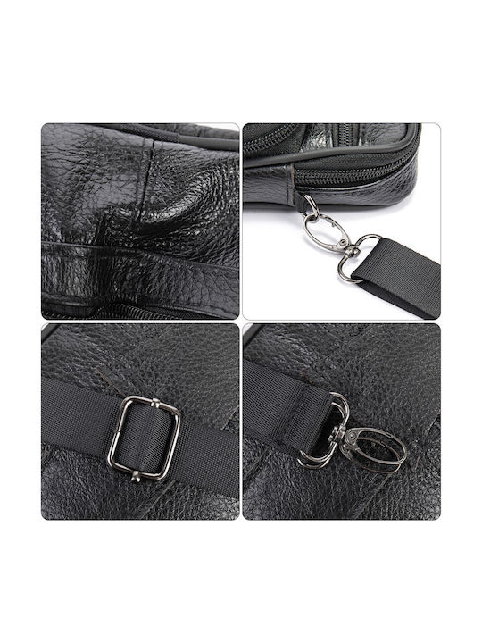 Herren Ledertasche Schulter / Crossbody Schwarz