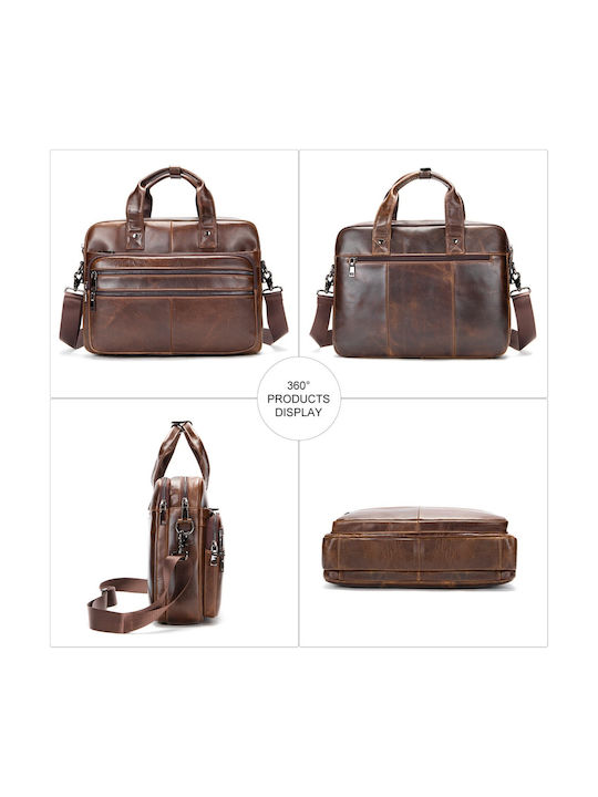 Leder Herrentasche Geldbörse Braun