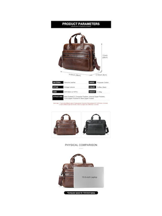 Leder Herrentasche Geldbörse Braun
