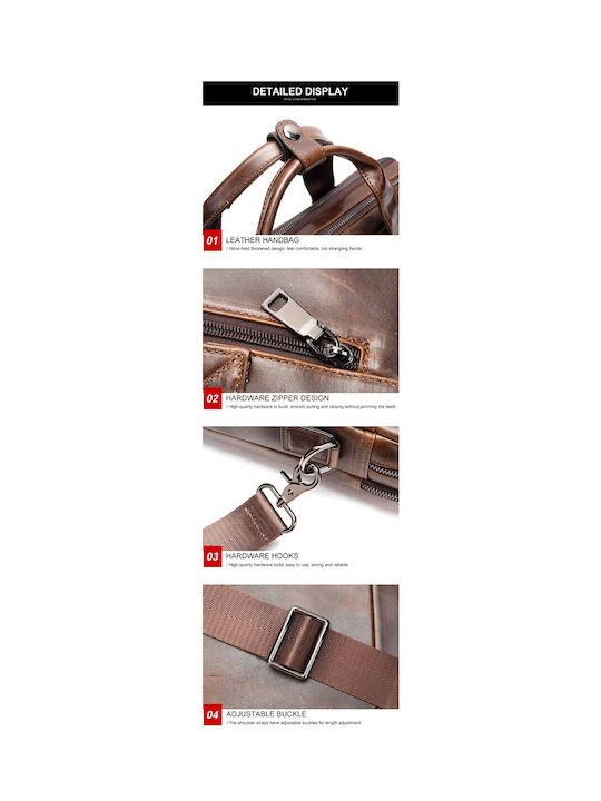 Leder Herrentasche Geldbörse Braun
