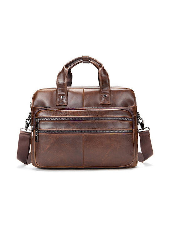 Leder Herrentasche Geldbörse Braun
