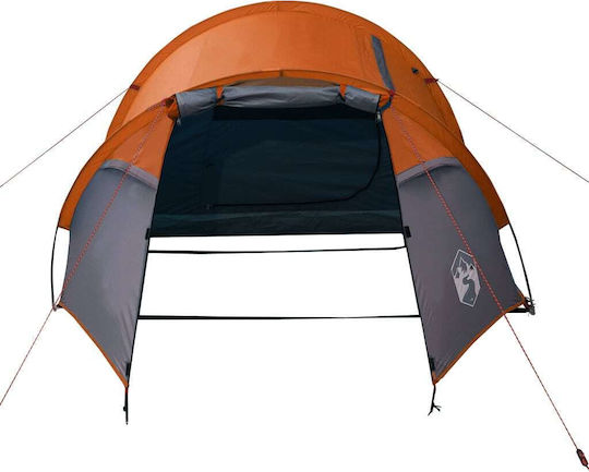 vidaXL Καλοκαιρινή Σκηνή Camping Τούνελ Γκρι με Διπλό Πανί για 4 Άτομα 360x135x105εκ.