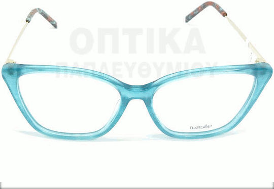 Lussile Weiblich Brillenrahmen Türkis LS32354 LN08
