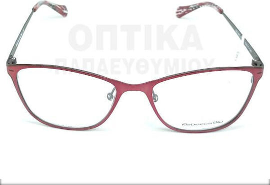 Rebecca Blu Damen Metallisches Brillengestell Katzenauge Rote RB7460 RW02