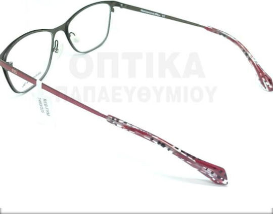 Rebecca Blu Damen Metallisches Brillengestell Katzenauge Rote RB7460 RW02