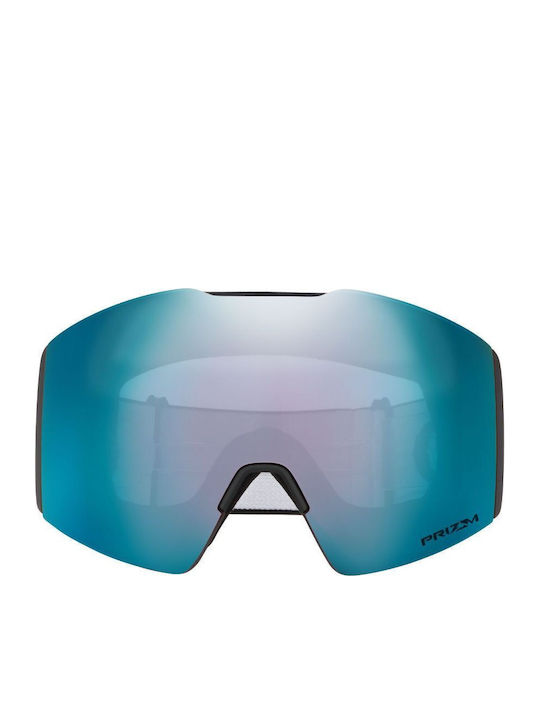 Oakley Fall Line Mască de Schi și Snowboard pentru Adulți Neagră cu Lentilă Albastră cu Efect de Oglindă