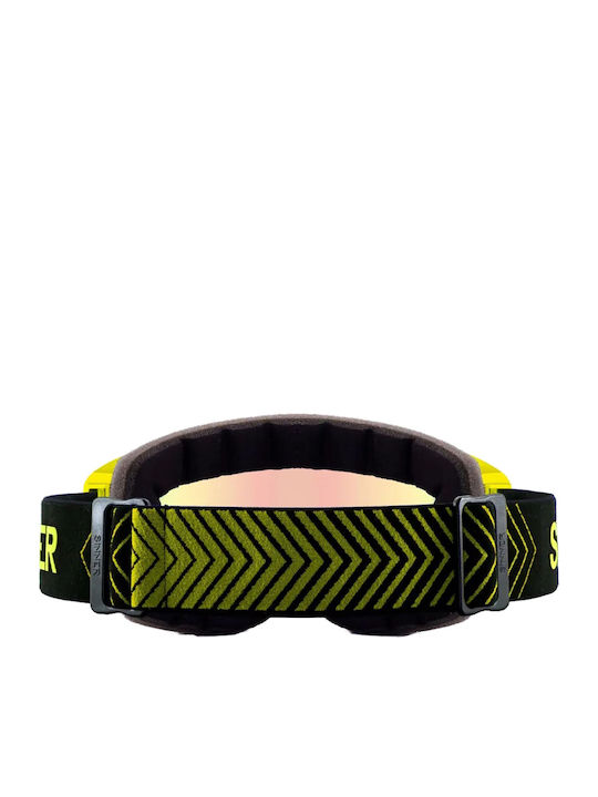 Sinner Mohawk Μάσκα Σκι & Snowboard Ενηλίκων Κίτρινη με Φακό σε Γκρι Χρώμα