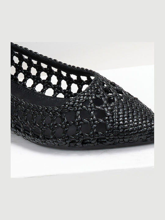 Damen Ballerinas Spitz zulaufend in Schwarz Farbe