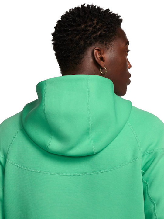 Nike Tech Jachetă Fleece pentru Bărbați cu Glugă Spring Green
