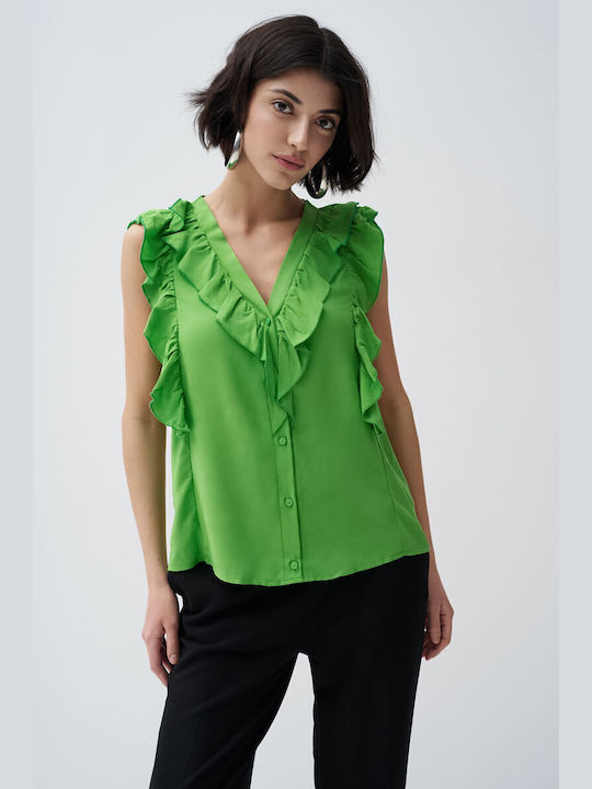 Anel Women's Sleeveless Shirt Green