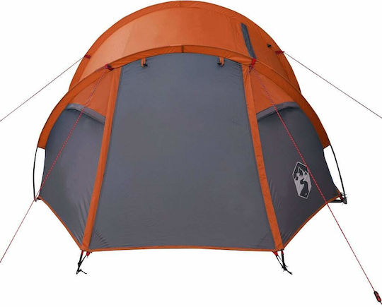 vidaXL Καλοκαιρινή Σκηνή Camping Τούνελ Πορτοκαλί με Διπλό Πανί για 3 Άτομα 370x185x108εκ.