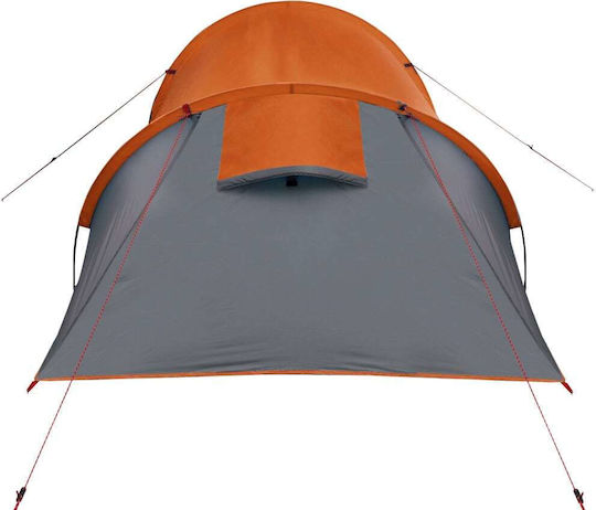 vidaXL Καλοκαιρινή Σκηνή Camping Τούνελ Πορτοκαλί με Διπλό Πανί για 3 Άτομα 370x185x108εκ.