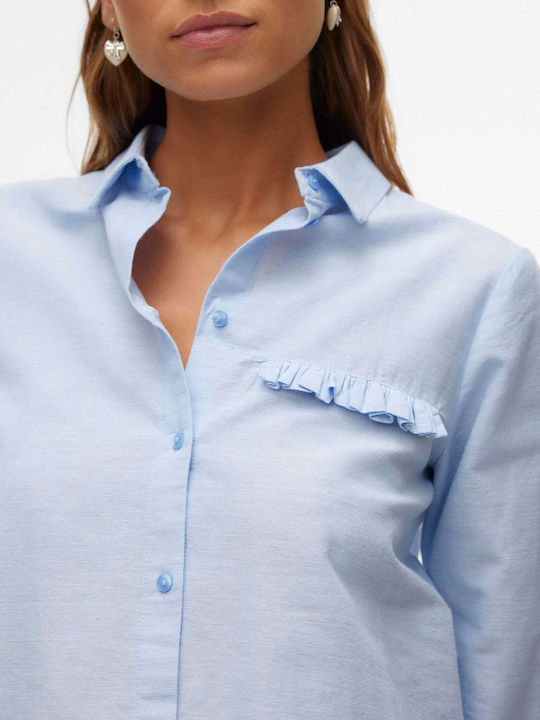 Vero Moda Women's Long Sleeve Shirt Light Blue