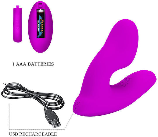 Pretty Love Melvin Vibrator Massage with Remote Control 8cm Purple