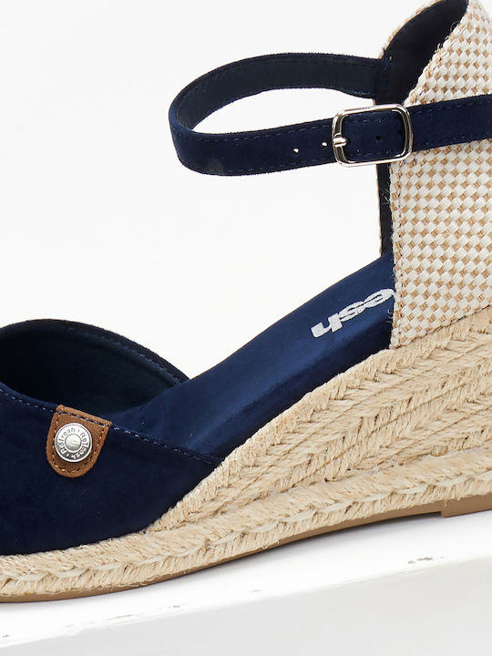 Damenplattformen im Espadrilles-Stil Marineblau