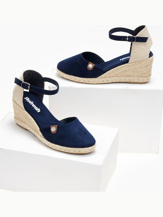 Damenplattformen im Espadrilles-Stil Marineblau
