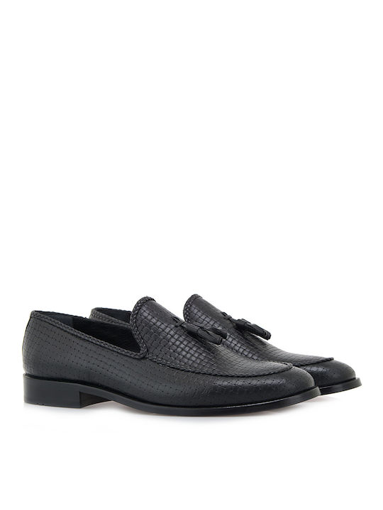 Lorenzo Russo Men's Leather Loafers Black