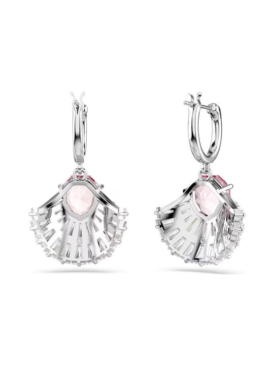Swarovski Idylia Drop Cercei Rotunzi Din Argint Placați Cu Aur Cu Pietre Roz