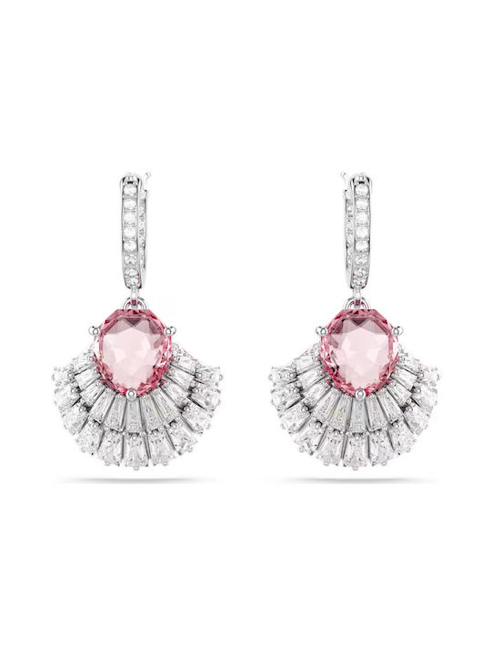 Swarovski Idylia Drop Cercei Rotunzi Din Argint Placați Cu Aur Cu Pietre Roz