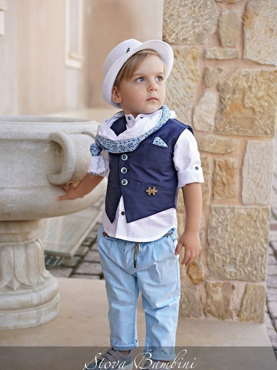 Stova Bambini Βαπτιστικό Κοστούμι για Αγόρι Μπλε