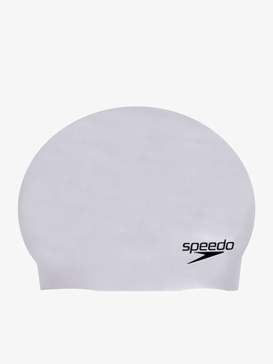 Speedo PLAIN MOULDED Schwimmkappe Erwachsene Silber