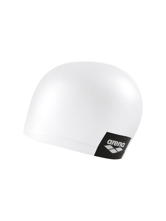 Arena Logo Moulded Silicone Adults Swimming Cap White