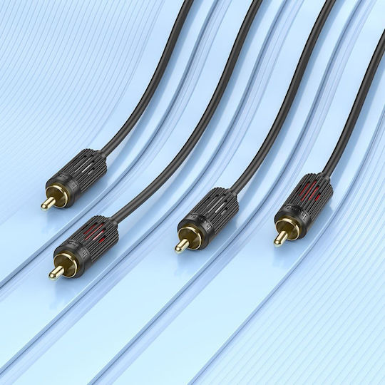 Hoco Kabel 2x RCA-Stecker - 2x RCA-Stecker 1.5m HC-UPA29BK