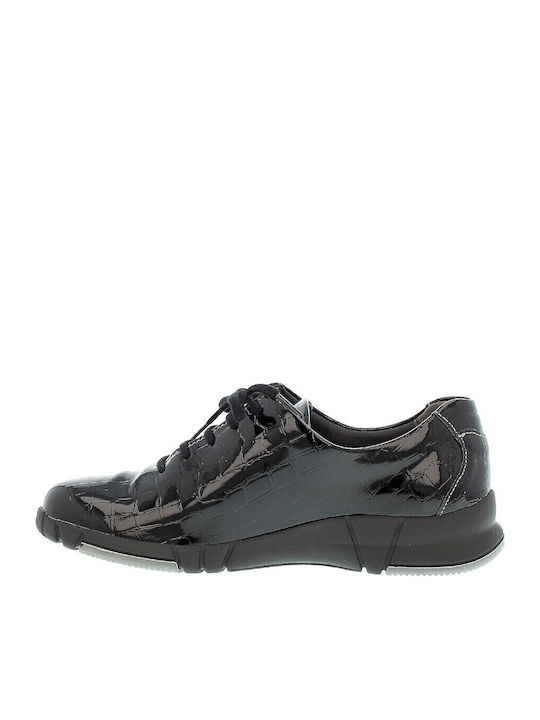 9204 Damen Oxfords aus Lackleder in Schwarz Farbe
