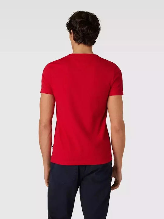 Tommy Hilfiger T-shirt Bărbătesc cu Mânecă Scurtă Roșu
