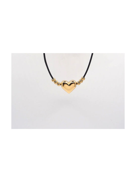 Necklace with design Heart from Gold Plated Steel