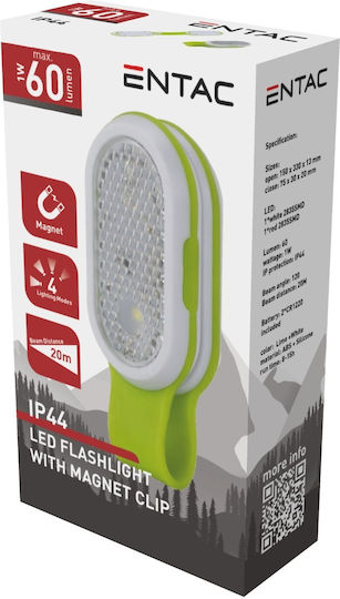 Entac Flashlight LED IP44 with Maximum Brightness 60lm Green