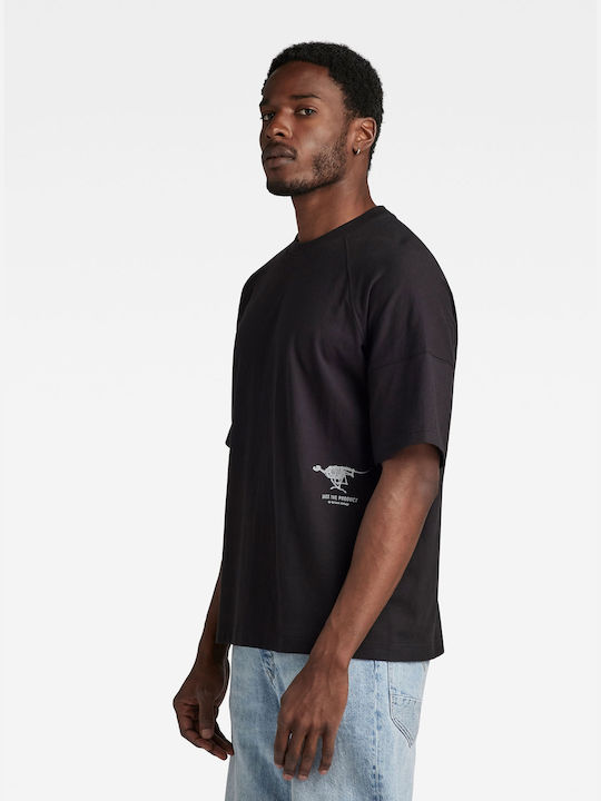 G-Star Raw Boxy T-shirt Bărbătesc cu Mânecă Scurtă Black