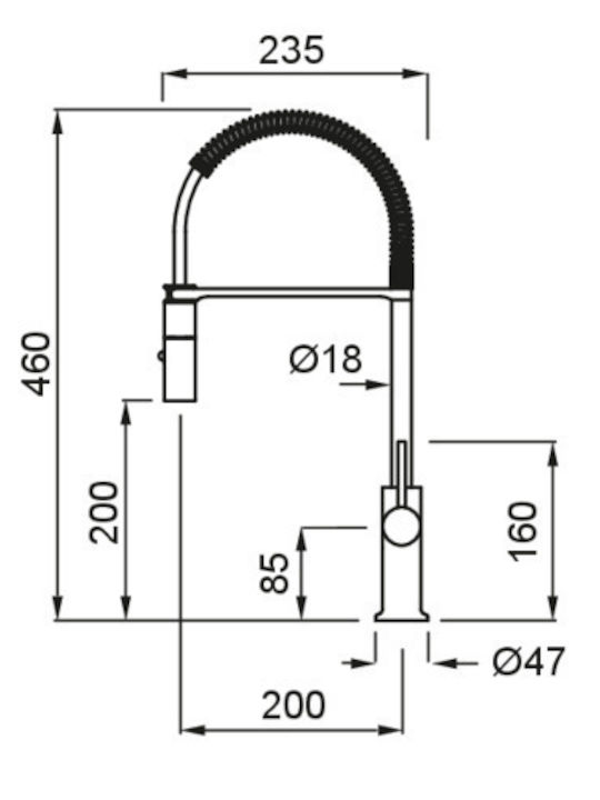 Elleci Kitchen Faucet Counter Black