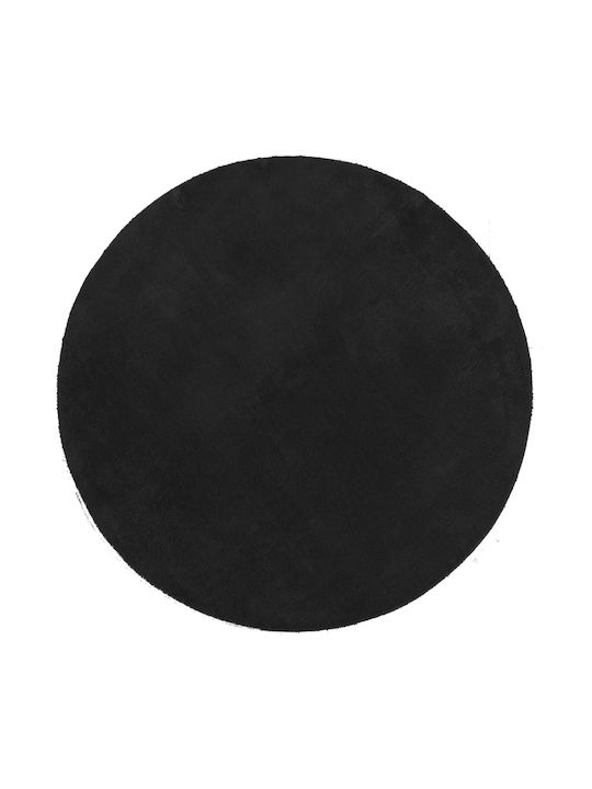 vidaXL Huarte Anti-slip Rug Round Black Velvet-Black Metal