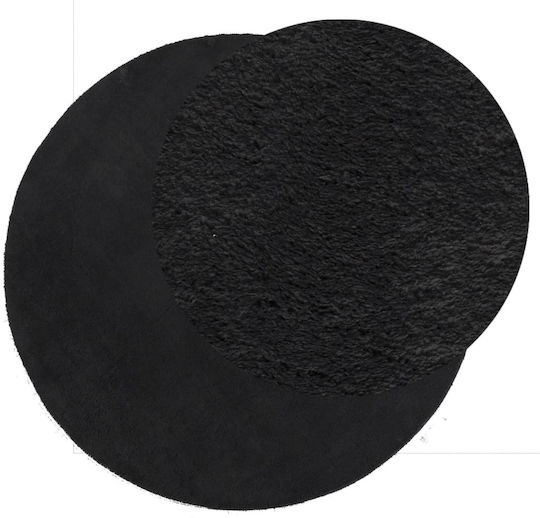 vidaXL Huarte Antiderapant Covor Rotund Negru