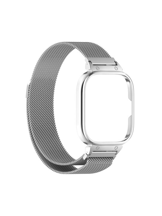 Milanese Protective Frame Λουράκι Ανοξείδωτο Ατσάλι Ασημί (Redmi Watch 4 / Redmi Watch 5)