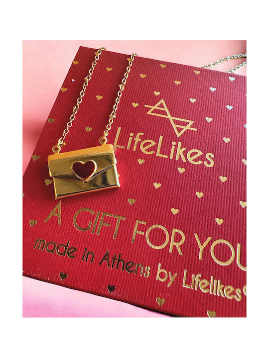 LifeLikes Love Letter Necklace with design Heart from Gold Plated Steel