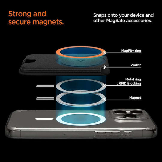 Spigen MagSafe Θήκη Καρτών Valentinus σε Μαύρο χρώμα