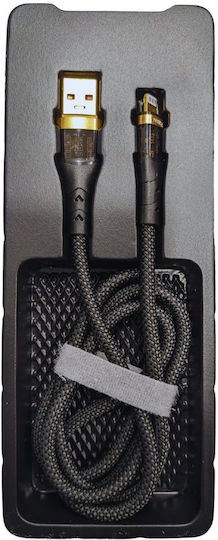 Treqa Braided USB-A to Lightning Cable Μαύρο 1m (CA-8812)