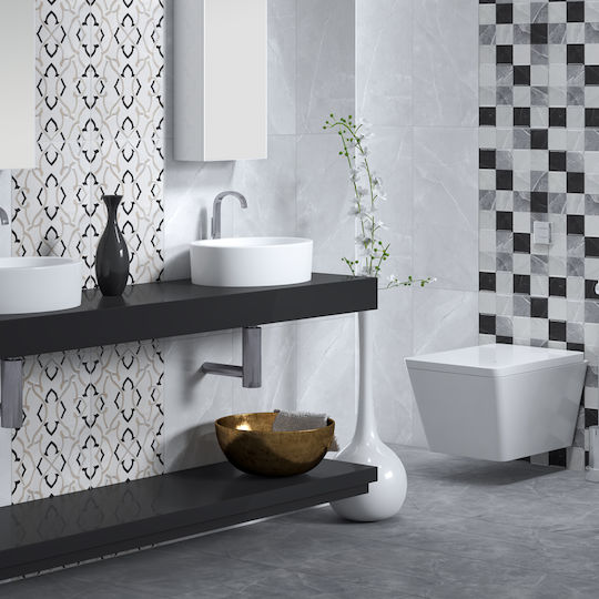 Etili Seramik Placă Perete Interior Ceramic Lucios 60x30cm Gri deschis
