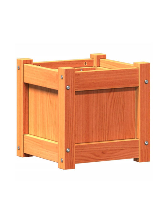 vidaXL Масивно дърво Кутия за саксии Дърво Кафяв 31x31x31см.