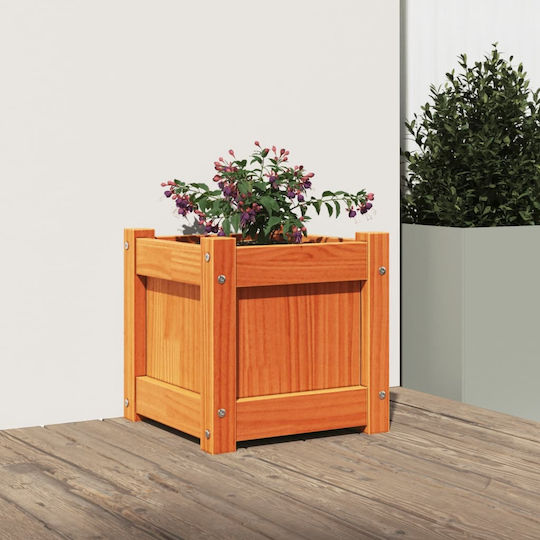 vidaXL Solid Wood Planter Box Wooden Brown 31x31x31cm.