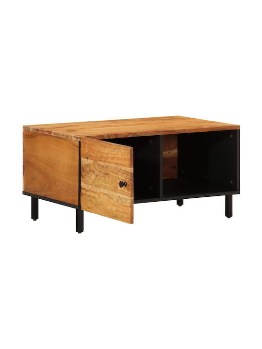 Rectangular Central Coffee Table Made of Solid Acacia Wood M80xW50xH40cm