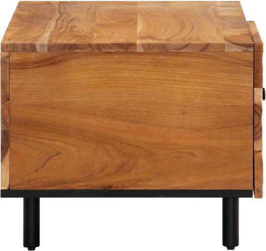 Rectangular Central Coffee Table Made of Solid Acacia Wood M80xW50xH40cm