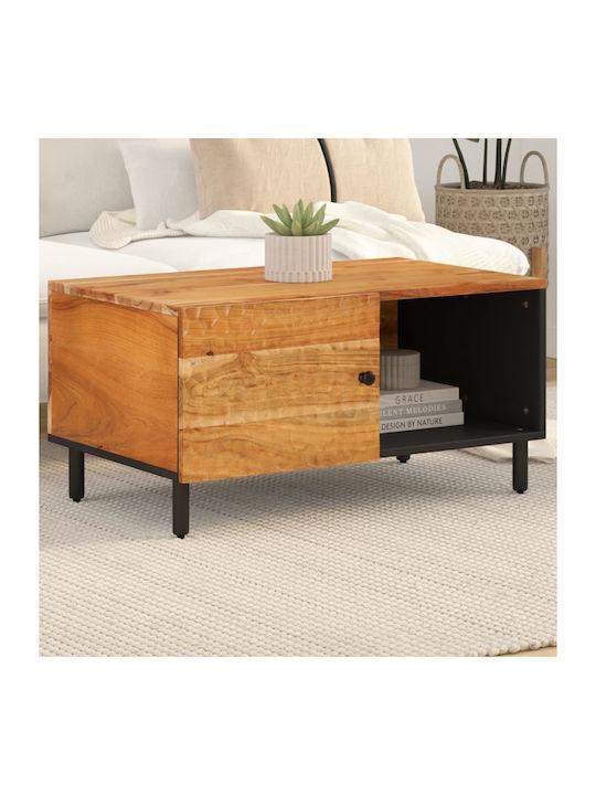 Rectangular Central Coffee Table Made of Solid Acacia Wood M80xW50xH40cm