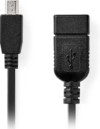 Nedis Конвертор USB-A женски към мини USB мъжки Черен 1бр 0.20M